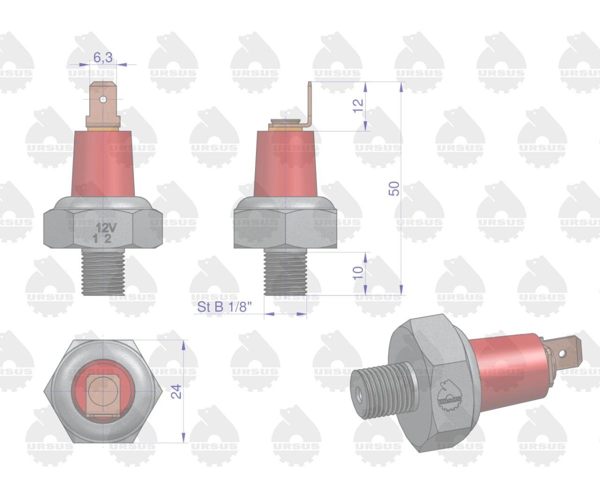 Czujnik ciśnienia oleju 86350972 C-385 Zetor ORYGINAŁ URSUS