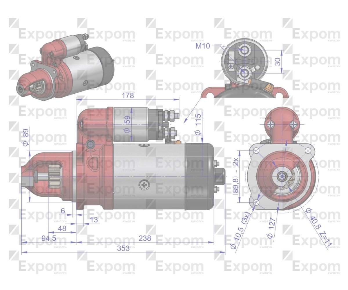 Rozrusznik R10U 24V 4.8kW C-385 EXPOM KWIDZYN eu