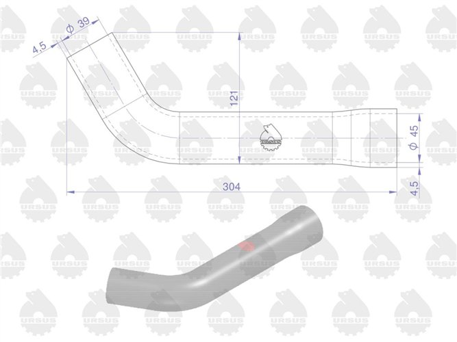Zestaw komplet przewodów chłodnicy 4/6 cyl C-385 ORYGINAŁ URSUS