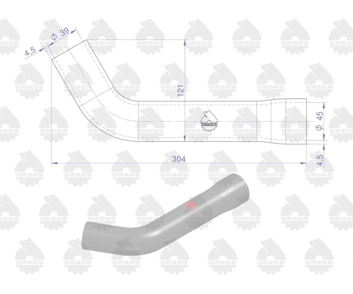Zestaw komplet przewodów chłodnicy 4/6 cyl C-385 ORYGINAŁ URSUS