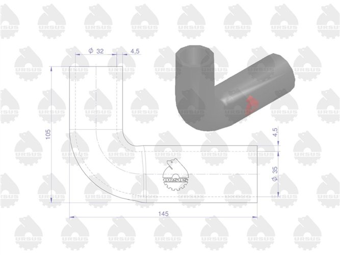 Zestaw komplet przewodów chłodnicy C-360 3P ORYGINAŁ URSUS