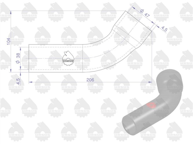 Zestaw komplet przewodów chłodnicy C-385 stary typ ORYGINAŁ URSUS