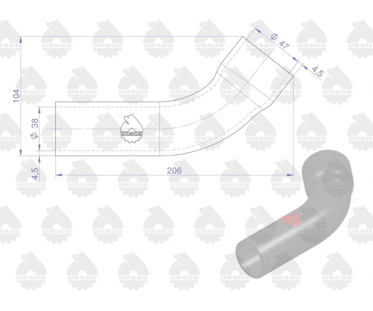 Zestaw komplet przewodów chłodnicy C-385 stary typ ORYGINAŁ URSUS