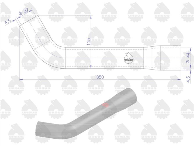 Zestaw komplet przewodów chłodnicy C-385 stary typ ORYGINAŁ URSUS