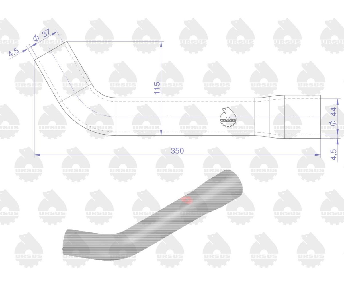 Zestaw komplet przewodów chłodnicy C-385 stary typ ORYGINAŁ URSUS