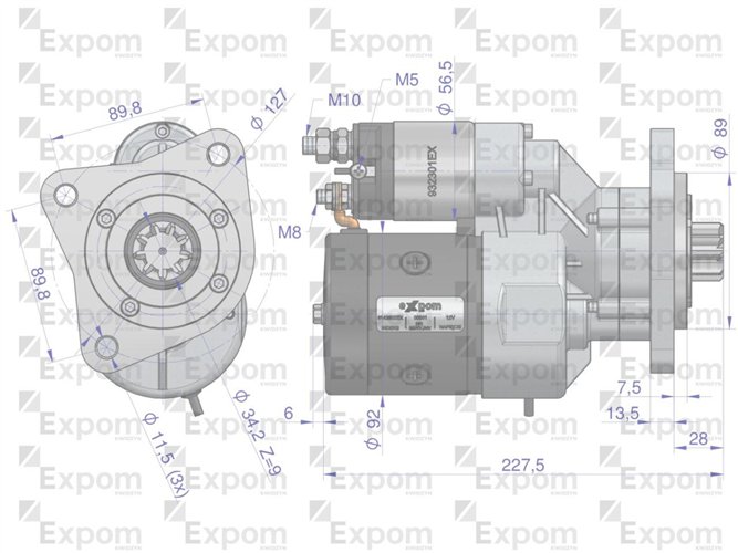 Rozrusznik z reduktorem typu Magneton Deutz Fendt 9142802 Blue Line EXPOM KWIDZYN