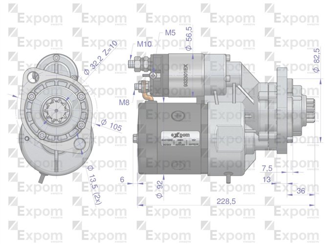 Rozrusznik z reduktorem typu Magneton John Deere 9142700 Blue Line EXPOM KWIDZYN