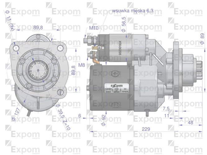 Rozrusznik z reduktorem typu Magneton 9142740 John Deere Blue Line EXPOM KWIDZYN