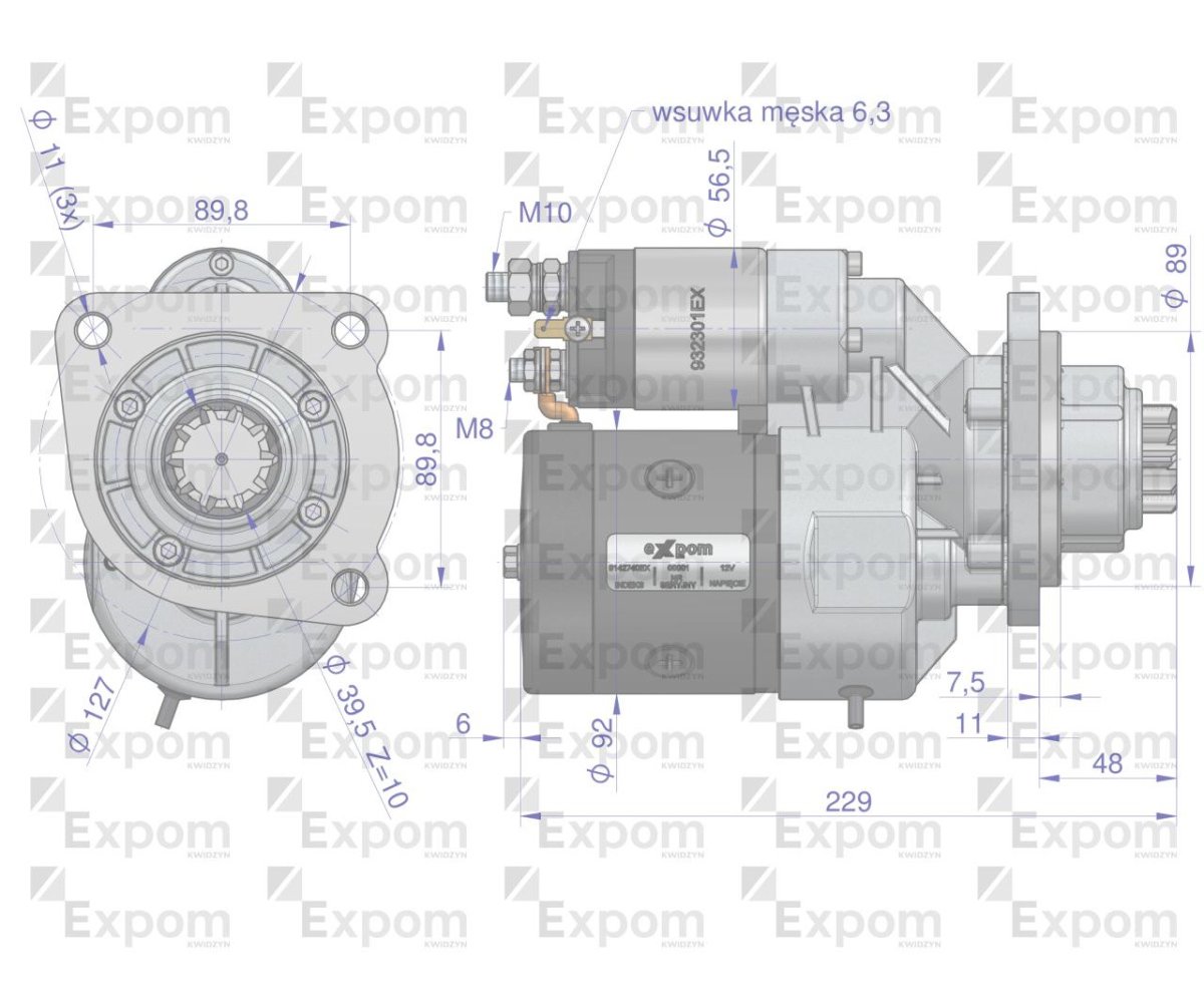 Rozrusznik z reduktorem typu Magneton 9142740 John Deere Blue Line EXPOM KWIDZYN