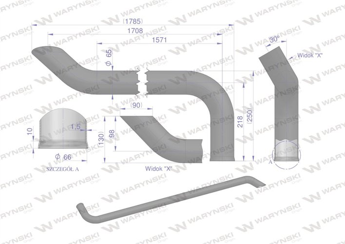 Tłumik rura wylotowa RE214751 John Deere WARYŃSKI