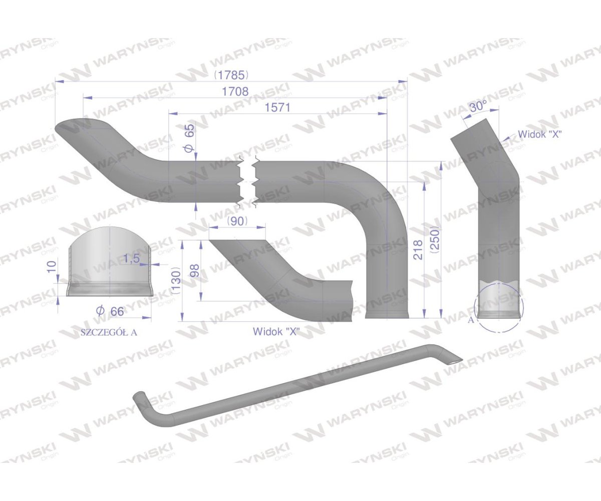 Tłumik rura wylotowa RE214751 John Deere WARYŃSKI