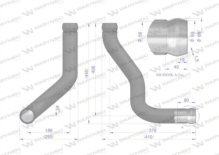Rura łącząca tłumiki AL116902. John Deere WARYŃSKI