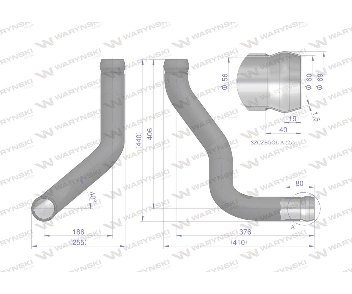 Rura łącząca tłumiki AL116902. John Deere WARYŃSKI