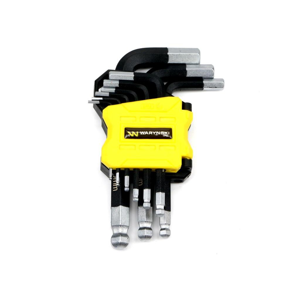 Zestaw kluczy HEX 1.5-10 mm ze stali S2 9el w uchwycie Waryński