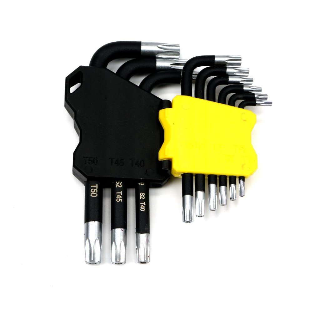 Zestaw kluczy TORX T10-T50 ze stali S2 9el w uchwycie Waryński