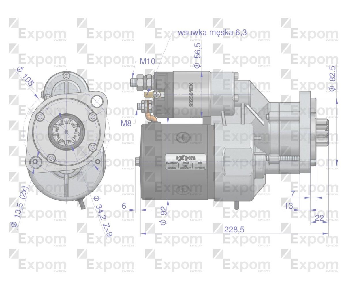 Rozrusznik z reduktorem typu Magneton 9144820 Deutz-Fahr Blue Line EXPOM KWIDZYN