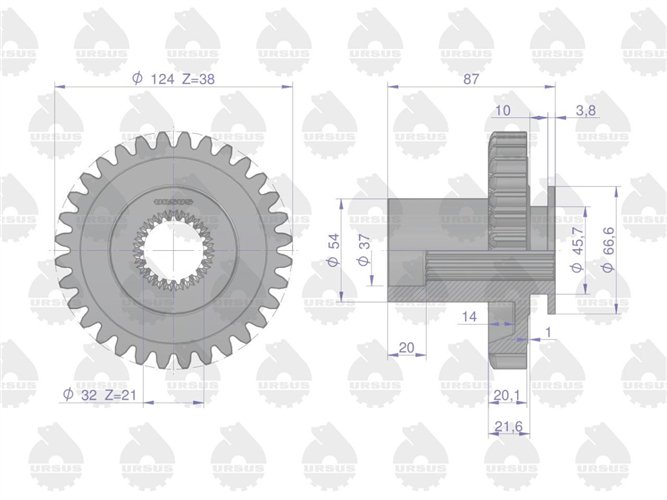 Koło napędu wom (przekaźnika) MF3 235 ORYGINAŁ URSUS