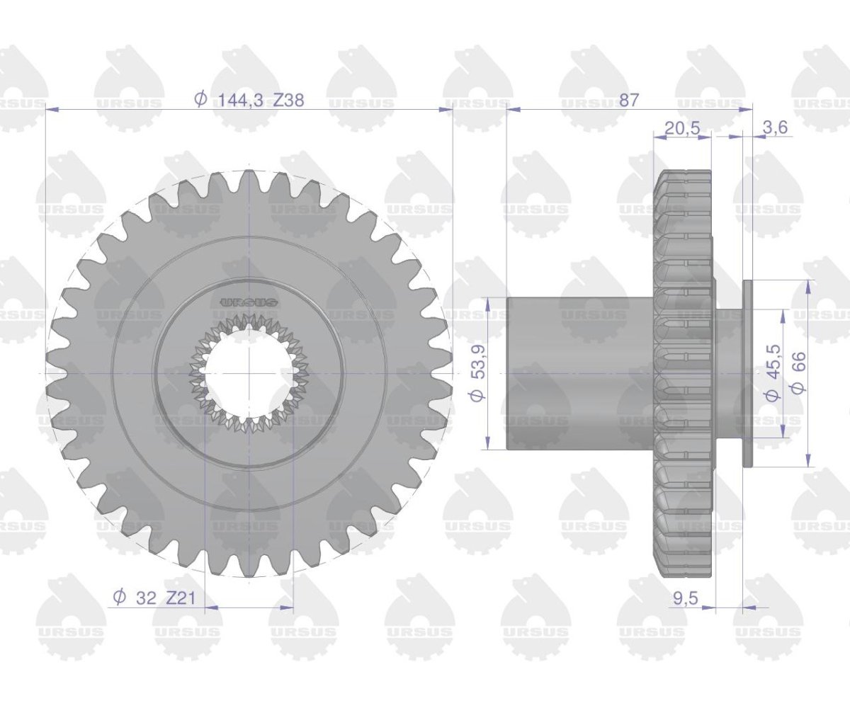 Koło napędu wom (przekaźnika) MF3 255 ORYGINAŁ URSUS