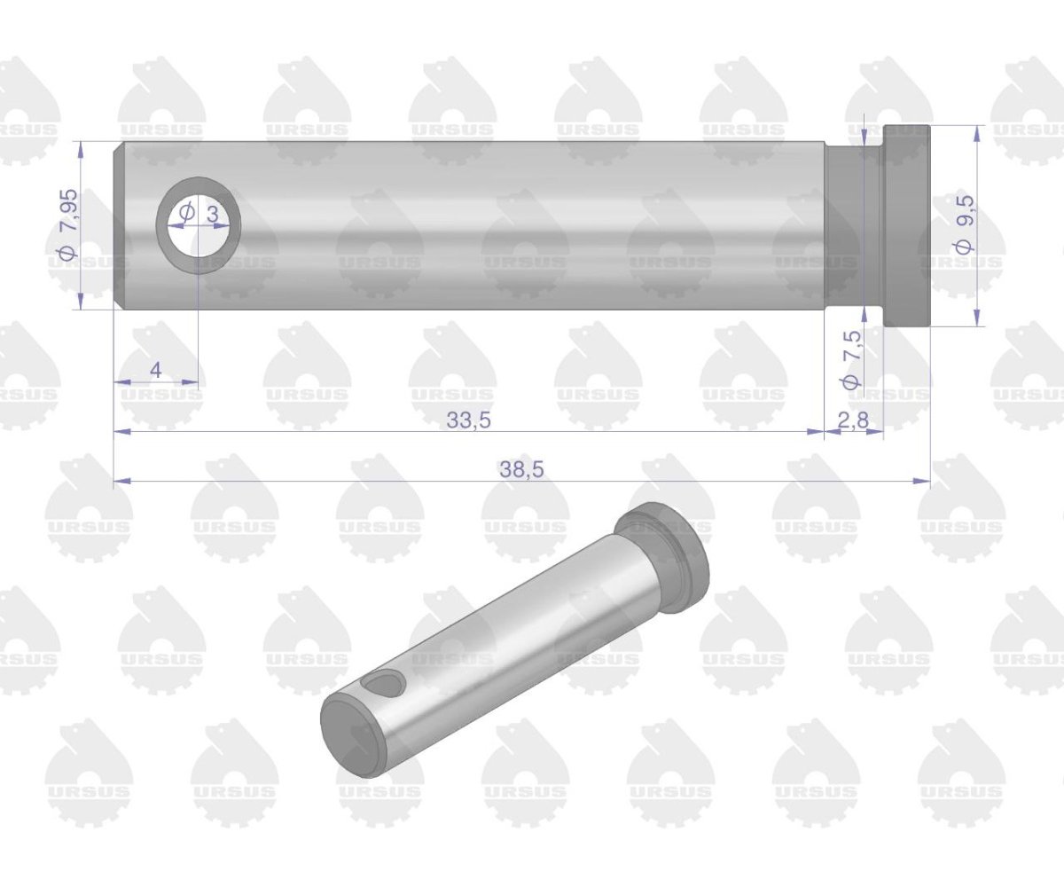 Sworzeń łącznika sprzęgła ( sprzedawane po 10 ) MF3/4 ORYGINAŁ URSUS