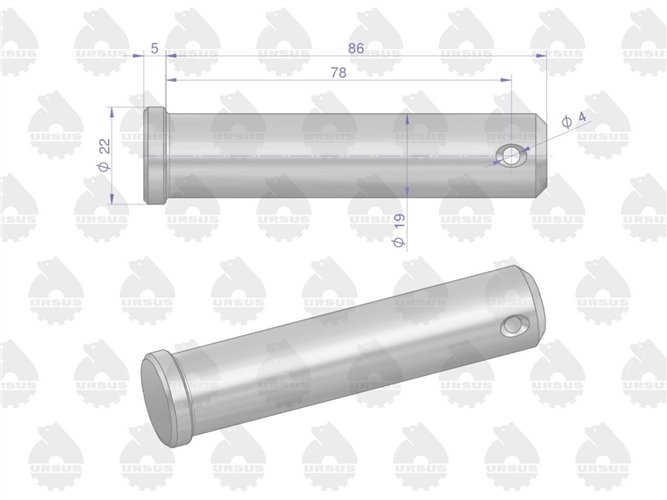 Sworzeń łącznika centralnego 893561M1 MF3 MF4 ORYGINAŁ URSUS