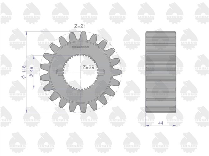 Koło koronowe kosza satelit zwolnicy Z-21/39 MF3 MF4 ORYGINAŁ URSUS