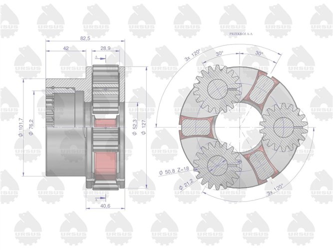Kosz satelit reduktora 899711M91. 3130081K91 kpl. MF3 ORYGINAŁ URSUS