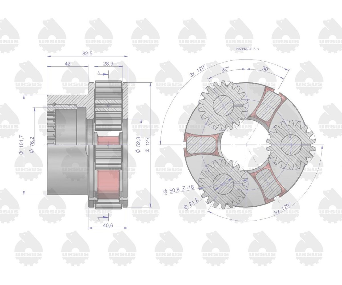Kosz satelit reduktora 899711M91. 3130081K91 kpl. MF3 ORYGINAŁ URSUS