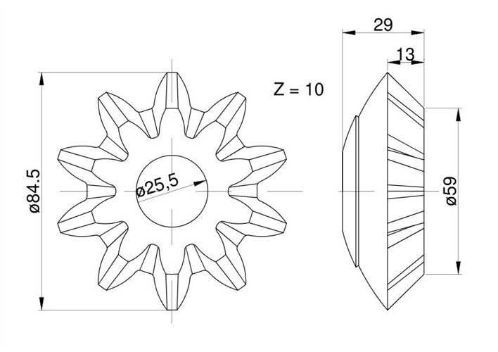 Satelita mechanizmu różnicowego MF3/MF4