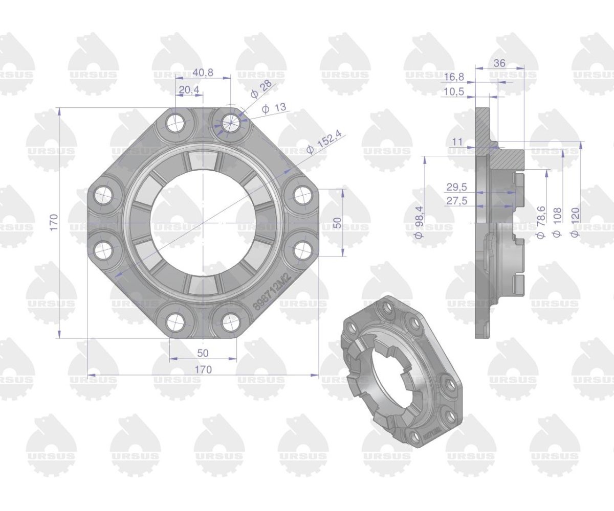 Pokrywa mechanizmu różnicowego przekładni głównej MF3 ORYGINAŁ URSUS