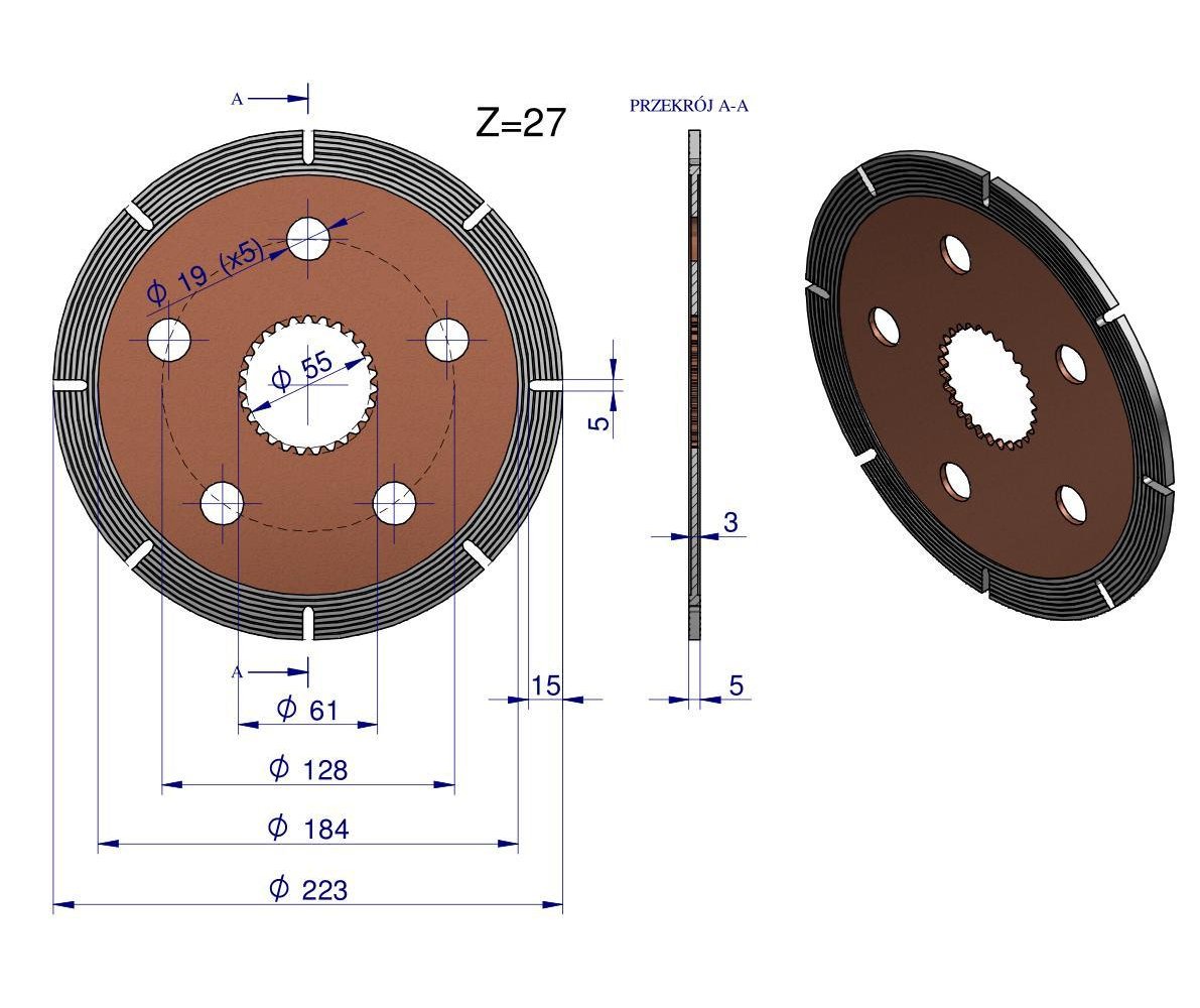 Tarcza cierna hamulca MF3/MF4 1860964M2