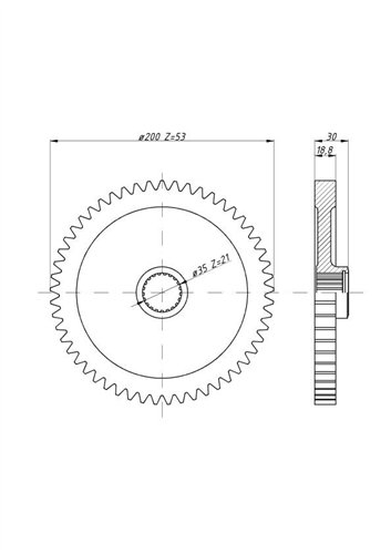 Koło stałego zazębienia WOM MF3
