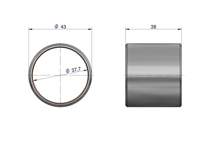 Tuleja sworznia zwrotnicy 183086M1 (bimetaliczna) MF3