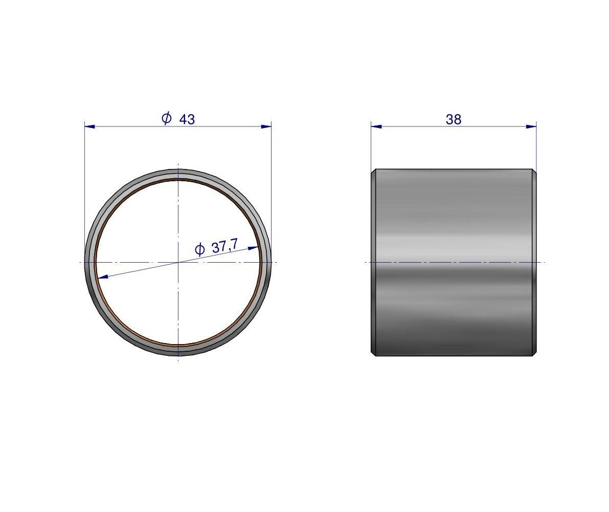 Tuleja sworznia zwrotnicy 183086M1 (bimetaliczna) MF3