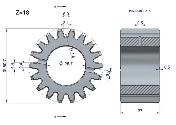 Satelit mechanizmu reduktora MF3