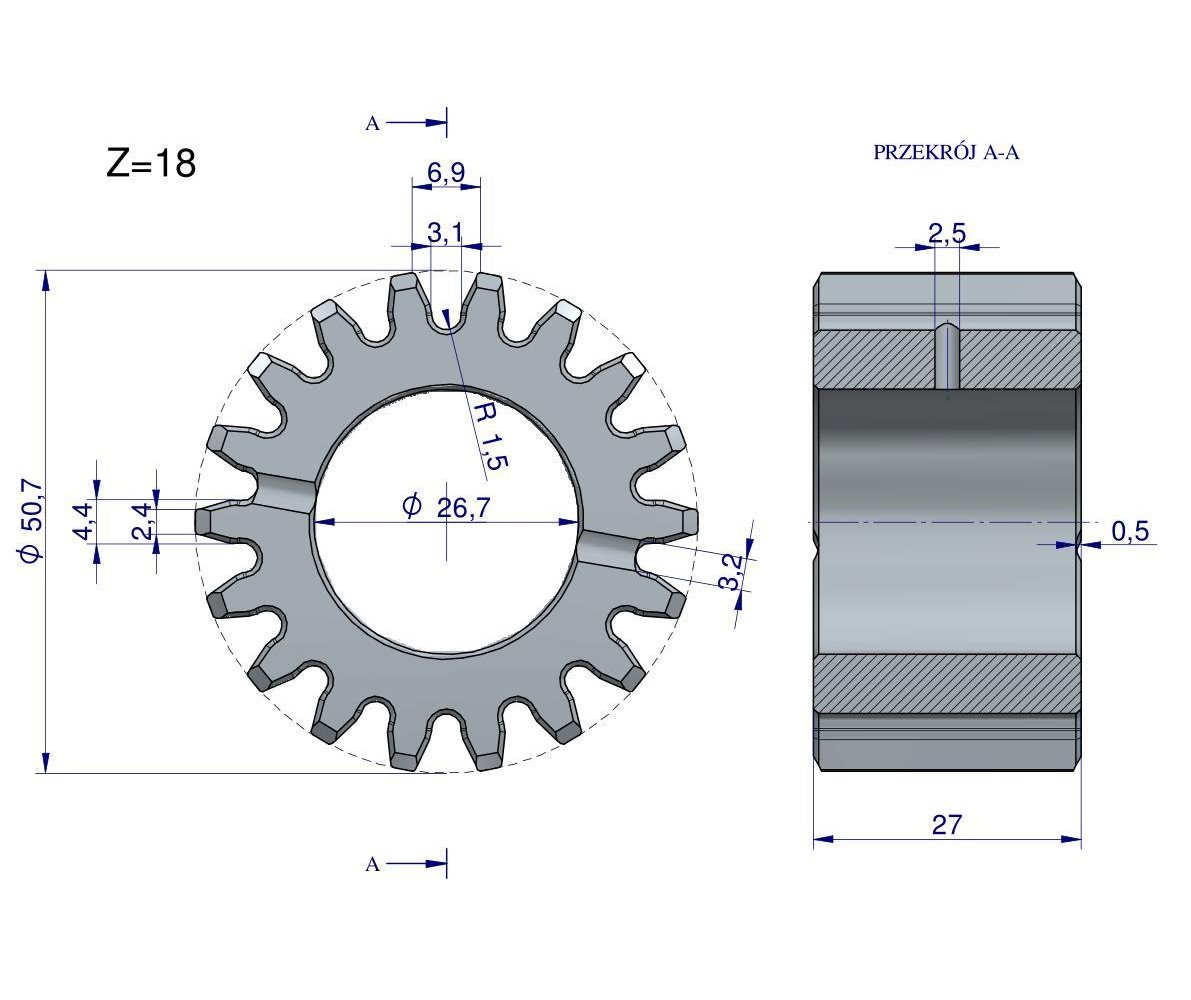 Satelit mechanizmu reduktora MF3