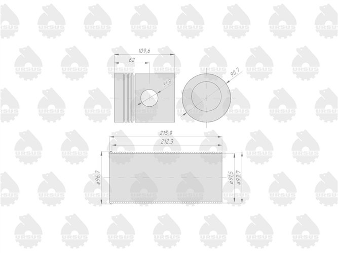 Zestaw naprawczy silnika 46910000, 0437890 MF3 ORYGINAŁ URSUS