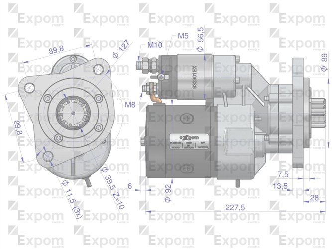Rozrusznik z reduktorem typu Magneton Ursus 4512,4514 MF-4 Claas 9142804 Blue Line EXPOM KWIDZYN
