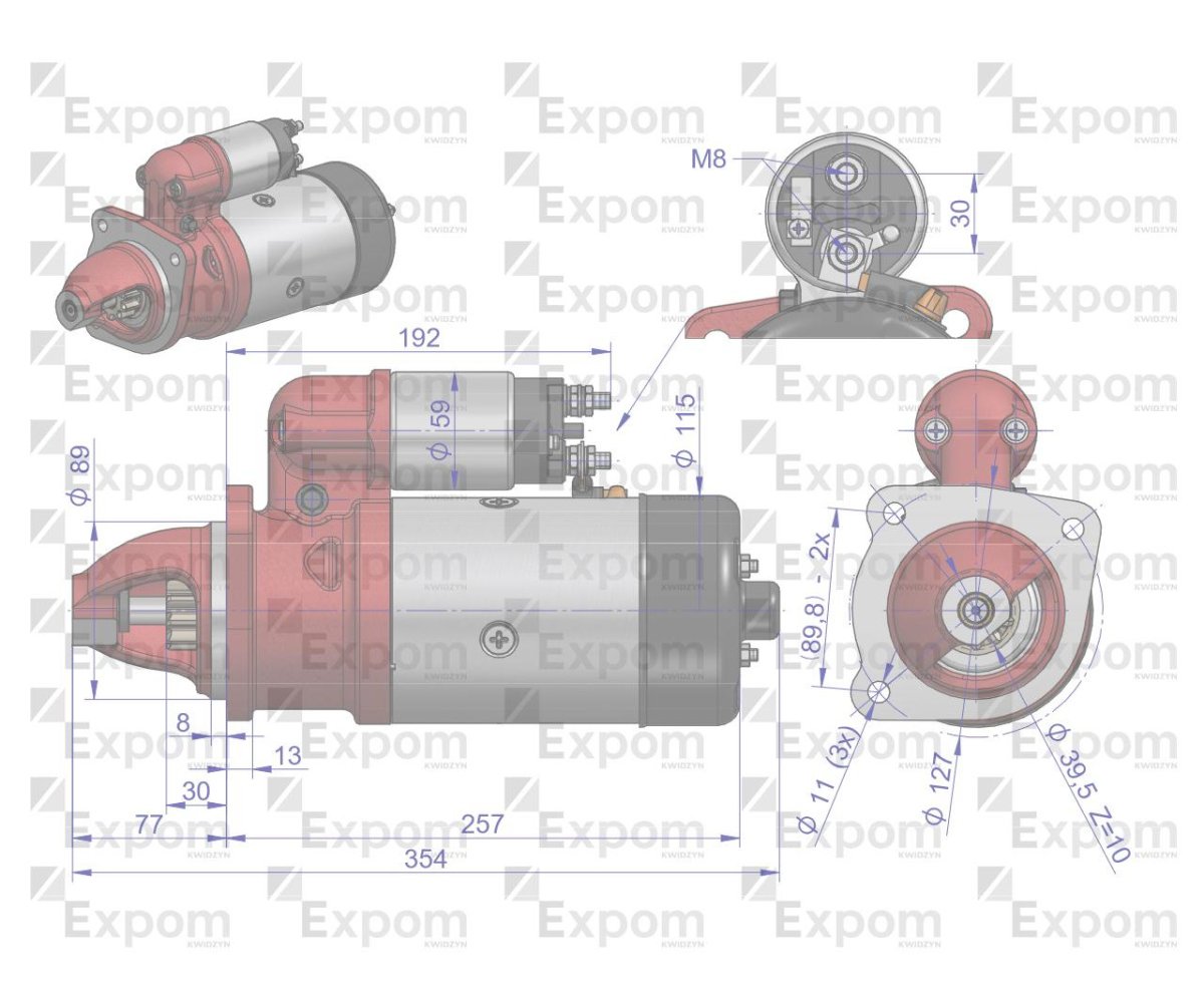 Rozrusznik R11G 12V 3kW MF4 EXPOM KWIDZYN eu