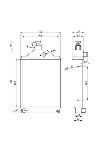 Chłodnica miedziana MF4