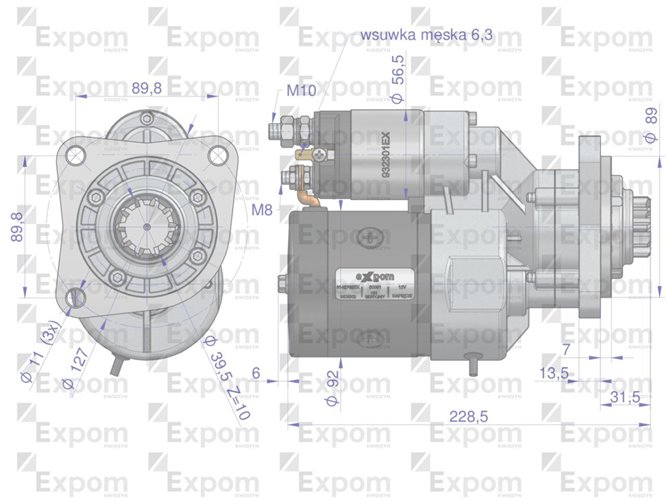 Rozrusznik z reduktorem typu Magneton 9142702 New Holland Blue Line EXPOM KWIDZYN