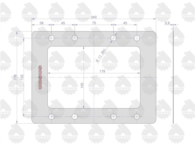 Uszczelka pokrywy dolnej skrzyni krążelit 0.8mm Zetor ( sprzedawane po 5 ) ORYGINAŁ URSUS