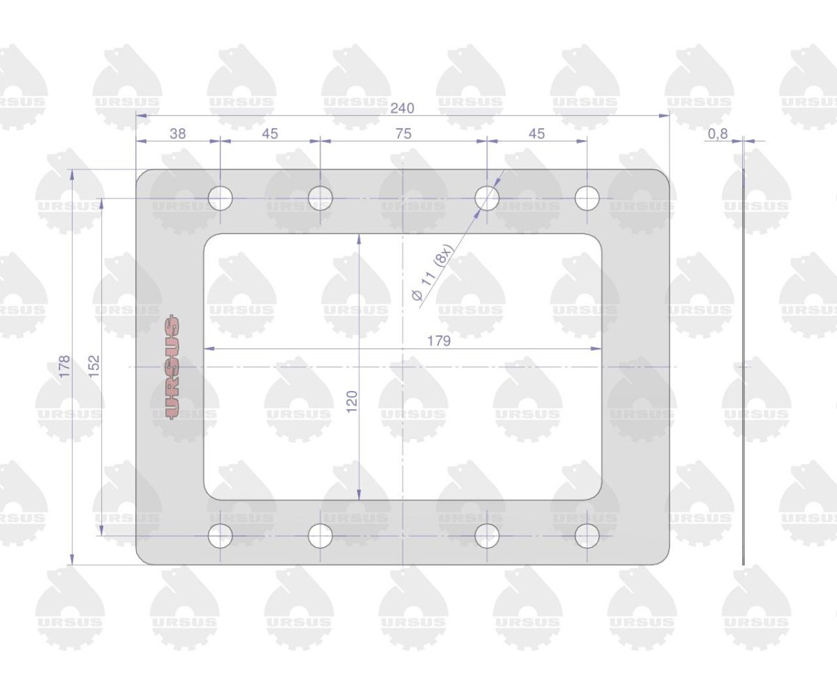 Uszczelka pokrywy dolnej skrzyni krążelit 0.8mm Zetor ( sprzedawane po 5 ) ORYGINAŁ URSUS