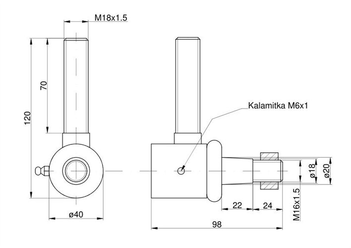 Przegub siłownika układu kierowniczego Zetor Czeski