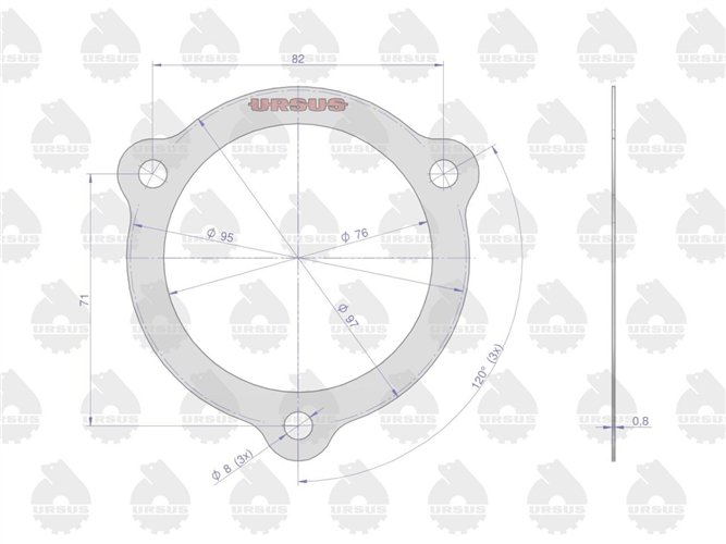Uszczelka pokrywy wałka sprzęgła krążelit 0.8mm Zetor ( sprzedawane po 10 ) ORYGINAŁ URSUS