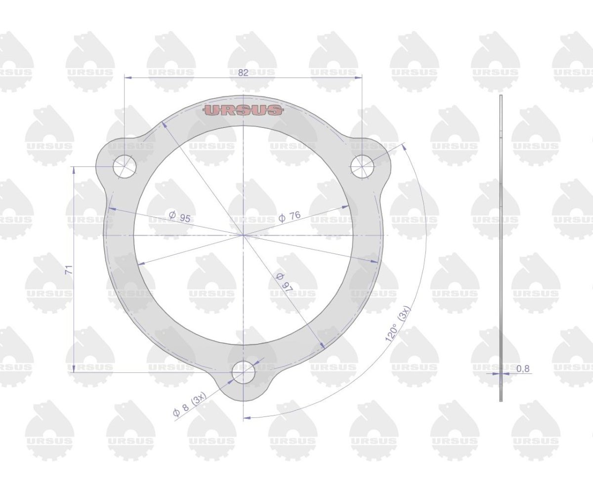 Uszczelka pokrywy wałka sprzęgła krążelit 0.8mm Zetor ( sprzedawane po 10 ) ORYGINAŁ URSUS