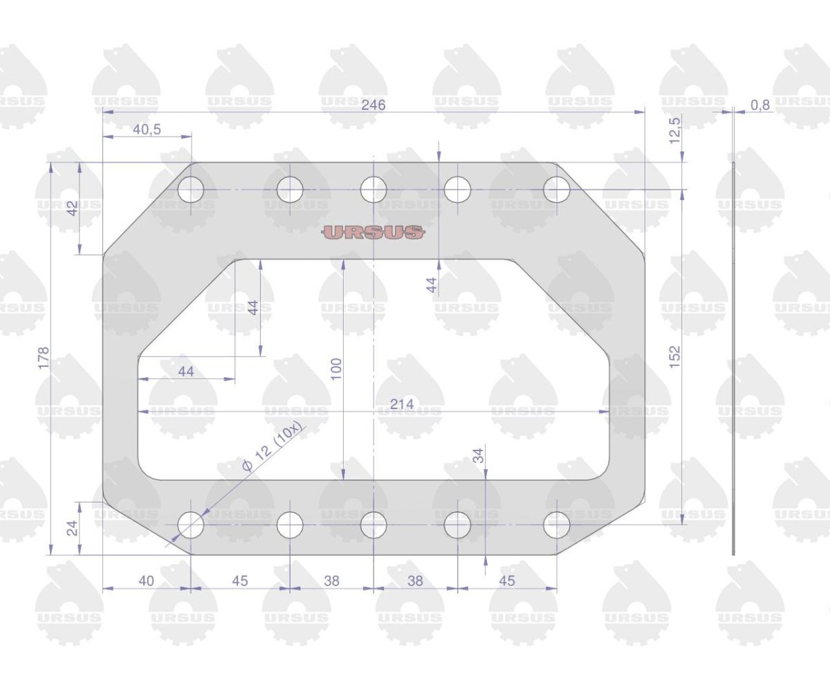 Uszczelka obudowy skrzyni przedni napęd krążelit 0.8mm Zetor ( sprzedawane po 10 ) ORYGINAŁ URSUS