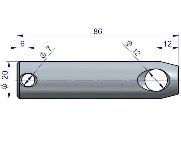 Sworzeń mocowania wieszaka dolny Zetor Czeski
