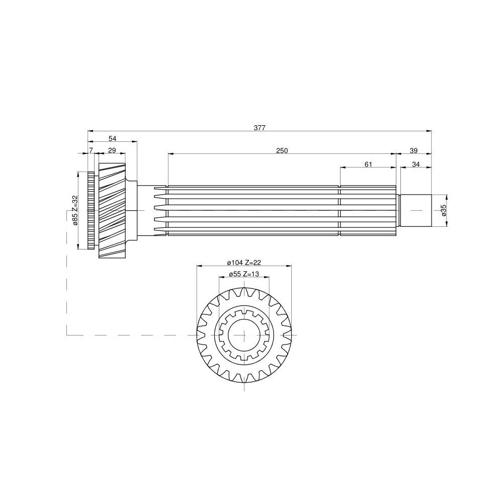 Wał główny 4-cylindrowy oryginał Zetor