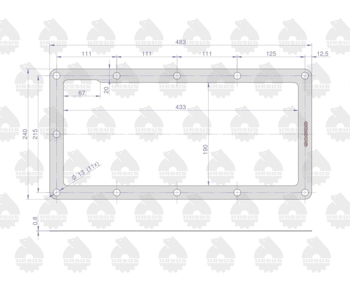Uszczelka pokrywy podnośnika krążelit 0.8mm Zetor ( sprzedawane po 5 ) ORYGINAŁ URSUS