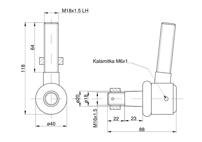 Przeguby układu kierowniczego Zetor lewy